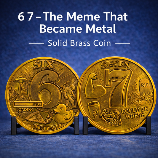 6 7 – The Meme That Became Metal | Solid Brass Coin