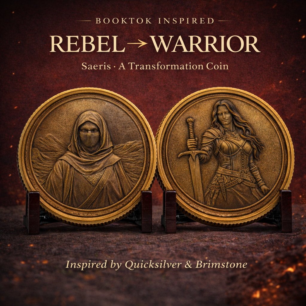 Saeris Transformation Coin | Rebel to Warrior | BookTok Inspired Collectible