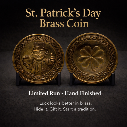 St. Patrick’s Day Brass Coin | Limited Run · Hand Finished